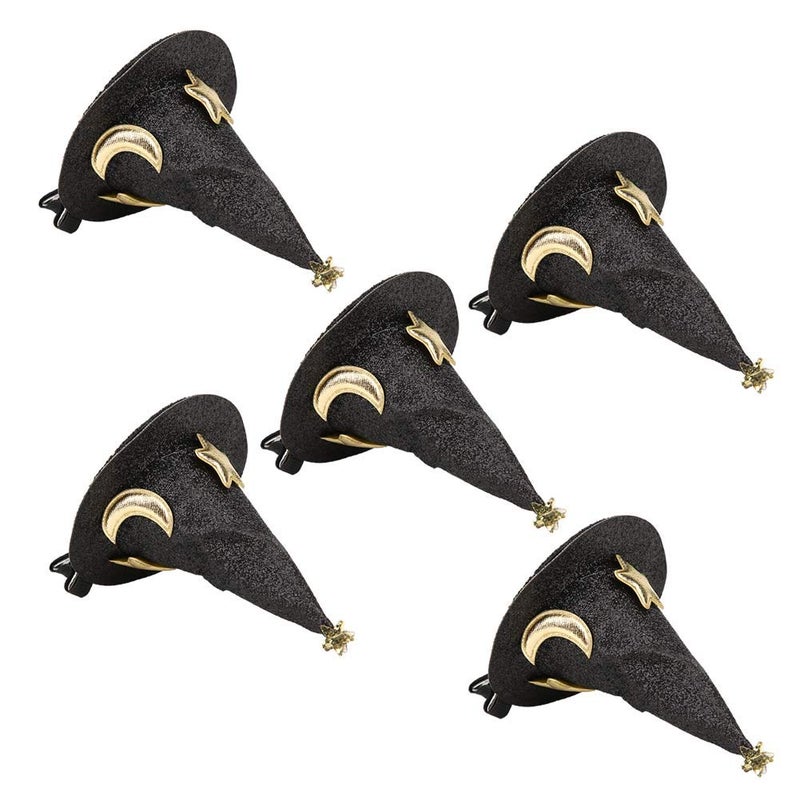 Mini Witch Hat Hair Clips Halloween Christmas Party Hair Accessories Black - Image 3